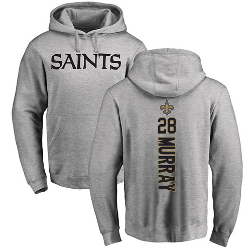Men New Orleans Saints Ash Latavius Murray Backer NFL Football #28 Pullover Hoodie Sweatshirts->new orleans saints->NFL Jersey
